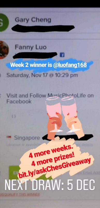 Music Photo Life Christmas 2018 Contest Giveaway 28 Nov winner Fanny Luo