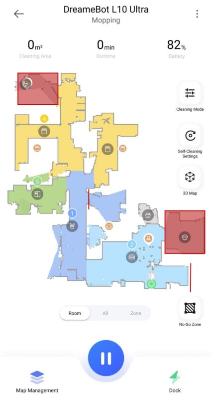 DreameBot L10 Ultra app - map
