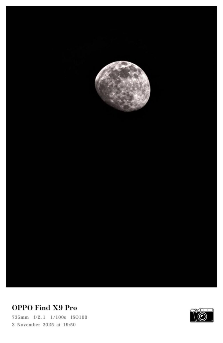 OPPO Find X9 Pro - sample photo - moon
