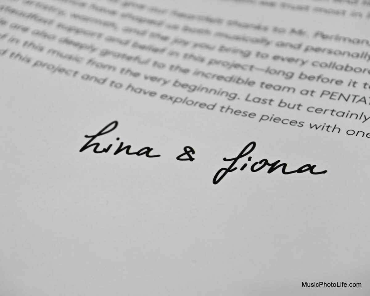 Hina & Fiona Dear To Us vinyl album - booklet signature detail