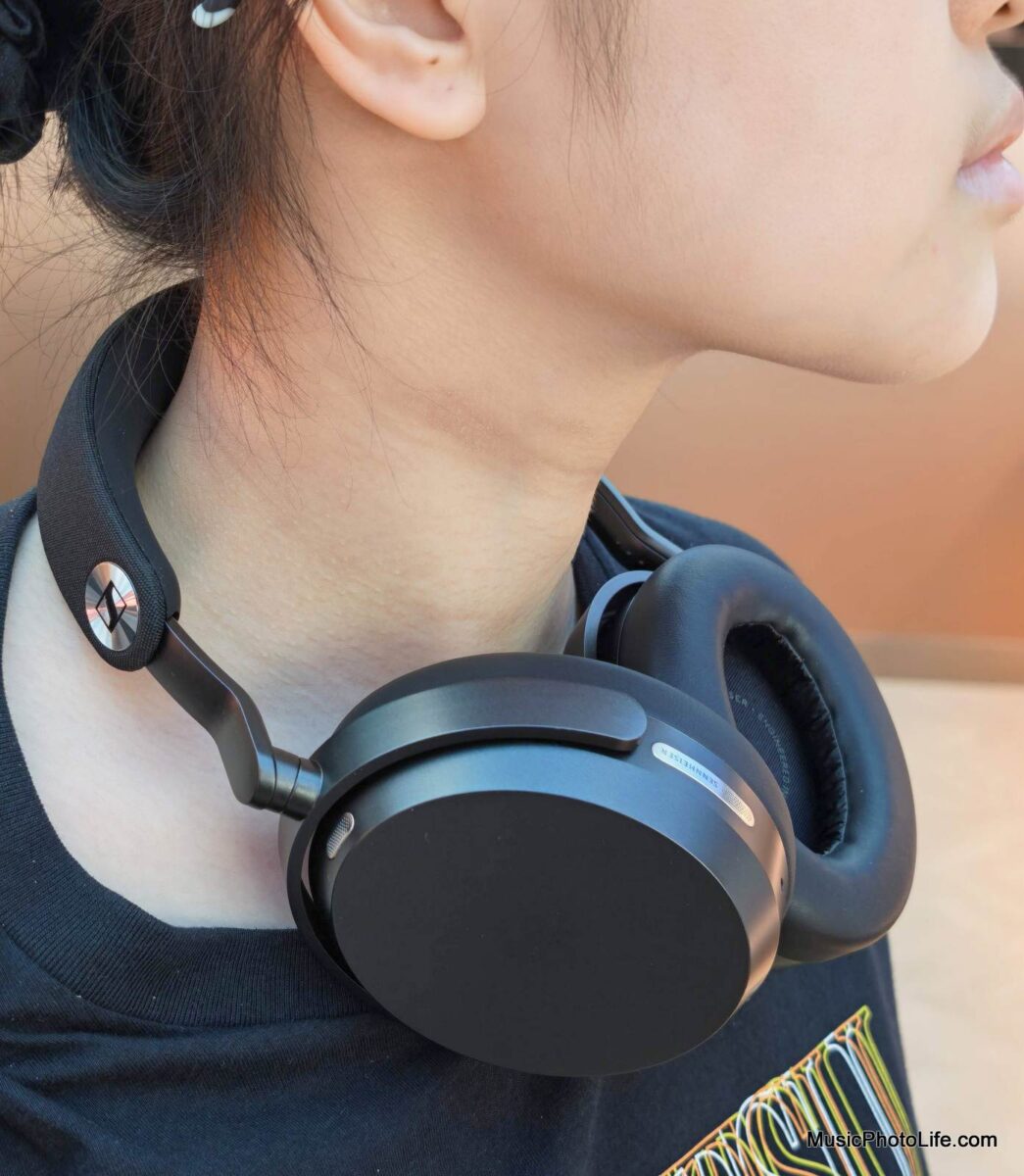 Sennheiser MOMENTUM 5 on the neck