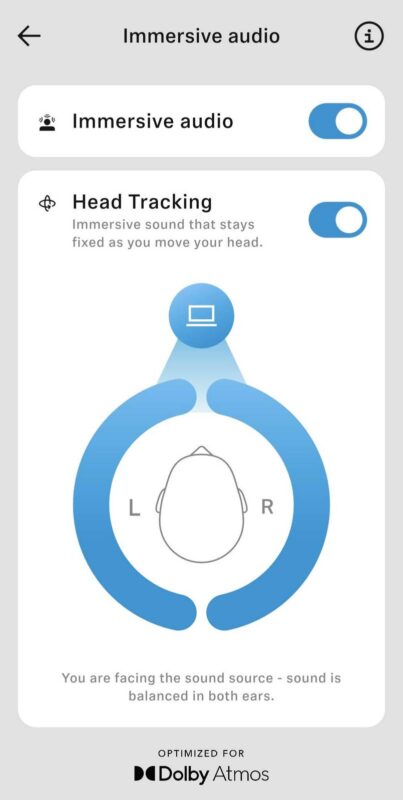 Sennheiser MOMENTUM 5 Smart Control+ - head tracking