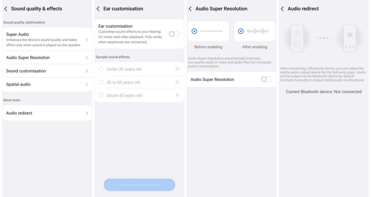vivo X300 FE sound quality settings